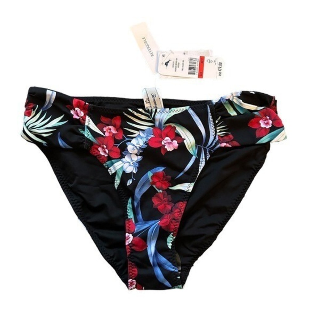 Tommy Bahama Midnight Orchid Reversible Hipster Bikini Bottoms XS‎